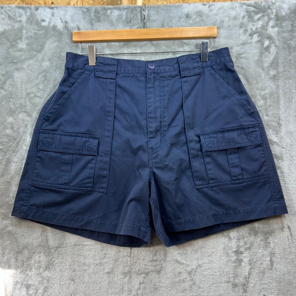 Weekender Traveler Navy Blue Cargo Shorts Womens Size 14 High Rise Utility Twill